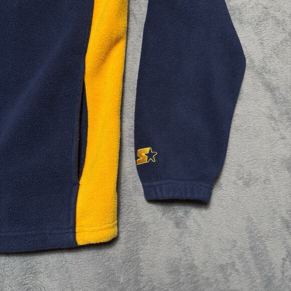 Starter University of Michigan Wolverines Quarter Zip Fleece Navy Maize Mens M - Picture 4 of 15